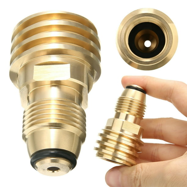 Converts Propane LP TANK POL Service Valve to QCC Outlet Brass Adapter